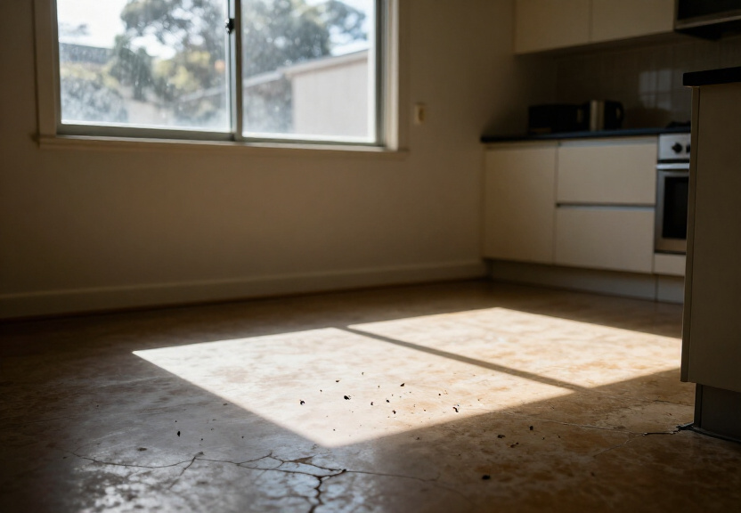 Cockroach infestation in a Petersham bathroom before treatment